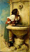 Roman Girl at a Fountain Leon Joseph Florentin Bonnat